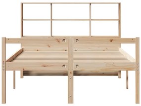Cama com estante sem colchão 140x200 cm pinho maciço