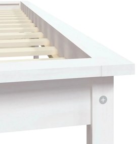 Estrutura de cama 160x200 cm pinho maciço branco