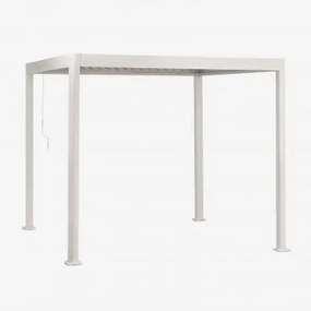 Pérgola Bioclimática De Alumínio Com Lâminas Druvia Gardénia Branco & 3 X 3 M - Sklum