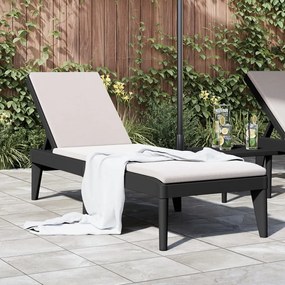 vidaXL Espreguiçadeira 186x60x29 cm PP antracite