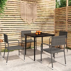 vidaXL 5 pcs conjunto de jantar para jardim cinzento
