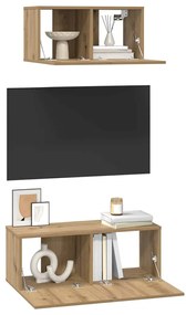 Conjunto de Estantes para TV 2 pcs carvalho artisiano