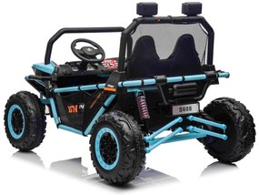 Carro elétrico para Crianças 24V 2 Lugares Buggy FASTER Rodas de EVA, Assento de couro Azul