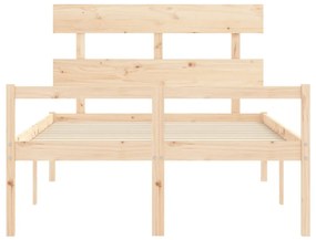 Cama para idosos com cabeceira 140x190 cm madeira maciça