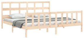 Estrutura de cama Super King Size com cabeceira madeira maciça