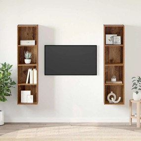 vidaXL Conjunto de móvel de TV 2 pcs Castanho 37 x 37 x 142.5 cm