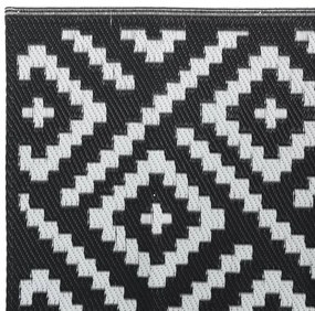 Tapete de exterior 120x180 cm ARAKIL PP branco e preto