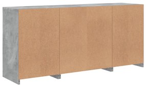 Aparador com luzes LED 142,5x37x67 cm cinzento cimento