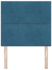 Cabeceira LED vidaXL Azul Escuro 100 cm Veludo