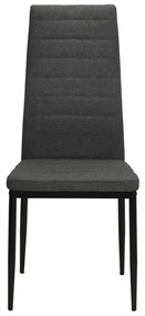 Cadeiras de jantar 2 pcs tecido cinzento-escuro