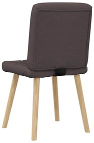 Cadeiras de jantar 4 pcs tecido castanho-escuro