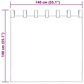 Cortinas de Veludo 2 pcs com Olhais Castanho 140x140 cm