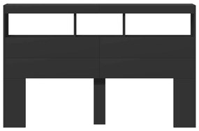 Armário de cabeceira com luzes LED 160x17x102 cm preto