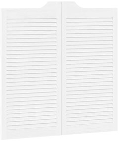 Portas de batente design de persiana 2-Par 100x100 cm branco