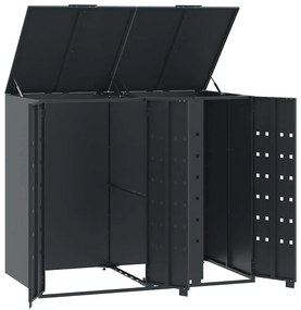 Abrigo para 2 caixotes do lixo 138x79x117 cm aço antracite