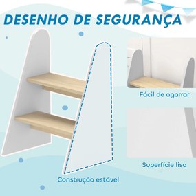 Banco para Crianças de 2 Degraus Torre de Aprendizagem Escada para Crianças acima de 3 Anos para Casa de Banho Cozinha 43x30x55 cm Branco