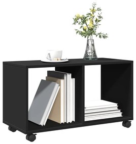 Móvel com rodas 72x33x42,5 cm derivados de madeira preto