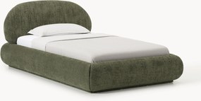 Cama de solteiro estofada em teddy-bouclé Alba