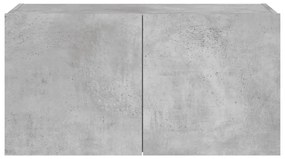 Móvel de parede p/ TV c/ luzes LED 80x35x41 cm cinza cimento