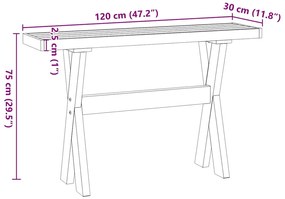Mesa consola NOAIN pernas em forma de X 120x30x75 cm