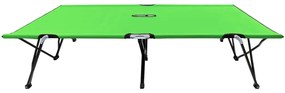 Espreguiçadeira/cama dobrável para 2 pessoas aço verde