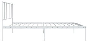 Estrutura de cama com cabeceira 90x190 cm metal branco