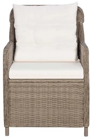 5 pcs conjunto de jantar para jardim castanho