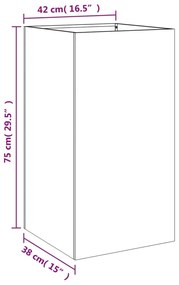 Vaso/floreira 42x38x75 cm aço branco
