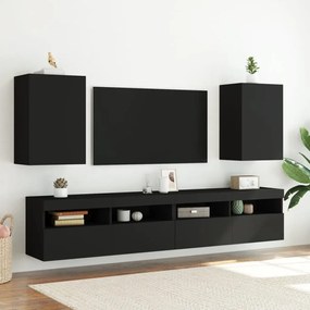 Móvel de parede p/ TV 40,5x30x60 cm derivados de madeira preto