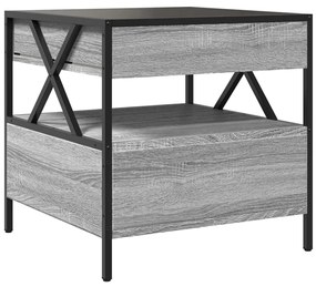 Mesa de centro luzes LED Infinity 50x50x51 cm cinzento sonoma
