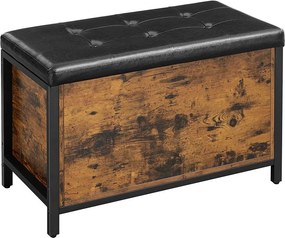 Arca multifunções de estilo industrial 80 x 40 x 50 cm Castanho Vintage