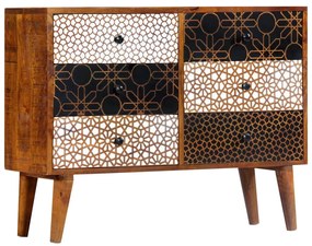 Aparador com estampagem 90x30x70 cm madeira mangueira maciça