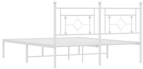 Estrutura de cama com cabeceira 150x200 cm metal branco
