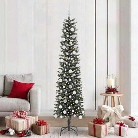 vidaXL Árvore de Natal Artificial Verde 210 cm PVC, Plástico e Aço