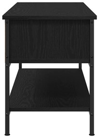 Cabide de TV vidaXL Preto Carvalho 100x35x45 cm Madeira de Engenharia