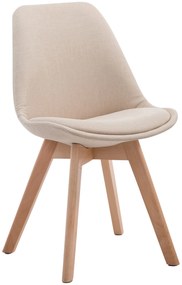 Cadeira de cozinha e sala de jantar Borneo V2 em tecido 48 x 84 x 55 cm Creme