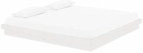 Estrutura de cama 200x200 cm madeira maciça branco