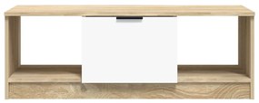 Mesa de centro 102x50x36 cm madeira processada branco/sonoma