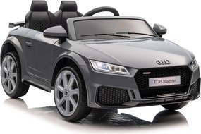Carro elétrico para crianças 12V Audi TT RS pneus de borracha maciça, banco em pele sintética Cinzento