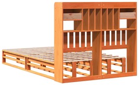 Cama com estante sem colchão 135x190 cm pinho maciço