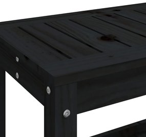 Banco de Jardim - 82,5x35x45 cm - Madeira de Pinho Maciça - Cor Preto