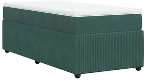 Cama com molas/colchão 80x200 cm veludo verde-escuro