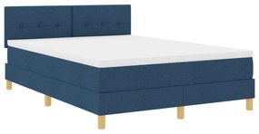 Cama Box Spring com Colchão Azul 140x200 cm Tecido