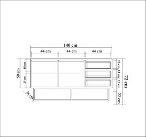 Console Ruba – Walnut Black – 140x72x36 cm