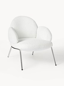 Poltrona de cocktail em bouclé com pernas de metal Luan