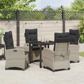 Conjunto de Jantar de Jardim com 5 Peças e Almofadas - Rattan Poly Cin