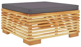 7 pcs conjunto lounge jardim c/ almofadões madeira teca maciça
