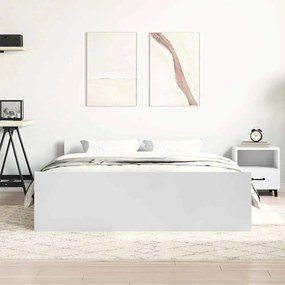 Estrutura de cama com cabeceira e pés 140x190 cm branco
