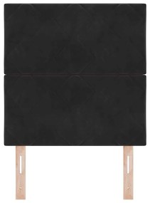 Cabeceira LED Design Blocos de Diamante Preto 80 cm Veludo