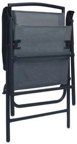 Cadeiras de jardim dobráveis 2 pcs textilene cinzento
